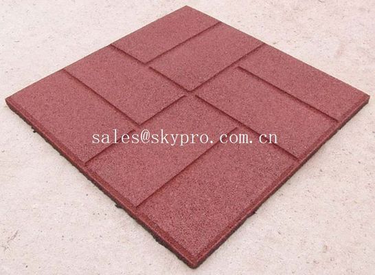 Buffering square flooring crumb rubber brick pavers / granules rubber tile