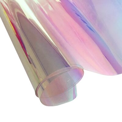 Özel Boyut Yağmurluk ve Dekorasyon İçin Şeffaf Gökkuşağı Dikroik İridyum PVC Film Plastik Levha