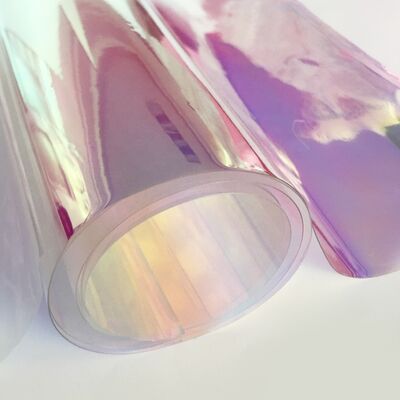Özel Boyut Yağmurluk ve Dekorasyon İçin Şeffaf Gökkuşağı Dikroik İridyum PVC Film Plastik Levha